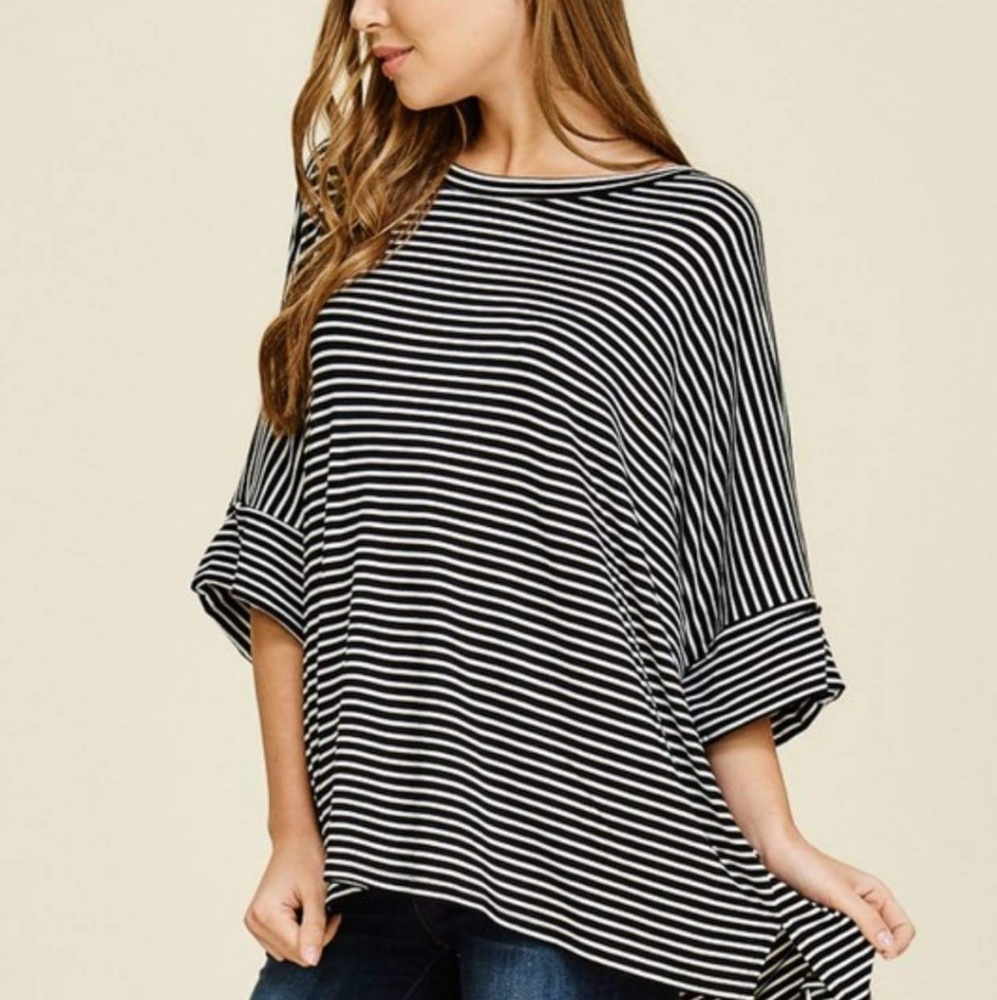 Comfortable black and white shirt